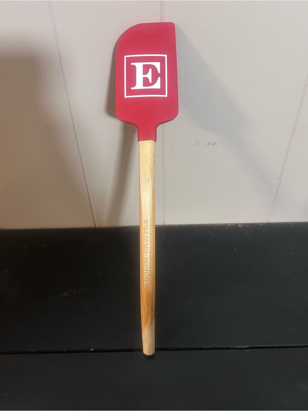 Williams Sonoma Red Silicone Spatula Beechwood Handle Kitchen Utensil